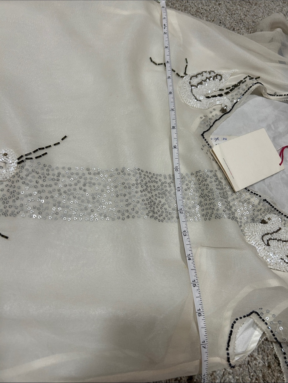 Paul & Joe Sister - Elegant Cream flapper style Dress beaded swans Silk - Picture 15 of 15